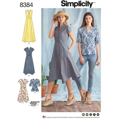 Modèle Simplicity S8384 - Robe chemise & Top Modèle Simplicity S8384 - Robe chemise & Top