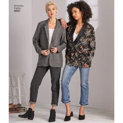 Patron de couture Simplicity S8697 Blazers Boyfriend Oversized - Patron de couture - Publicité Patron de couture Simplicity S8697 Blazers Boyfriend Oversized - Patron de couture - Publicité