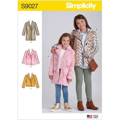 Simplicity Kinderjas patroon 9027 - Kinderpatroon voor naaien Simplicity Kinderjas patroon 9027 - Kinderpatroon voor naaien