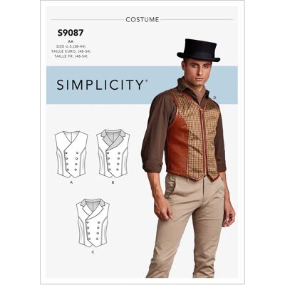 Simplicity Men's Corset Vest Sewing Pattern - S9087 Simplicity Men's Corset Vest Sewing Pattern - S9087