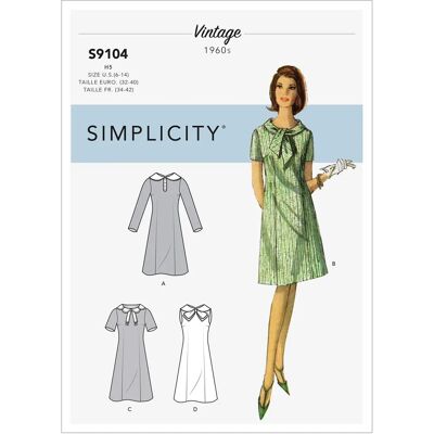 Simplicity 9104 Dress Sewing Pattern Simplicity 9104 Dress Sewing Pattern