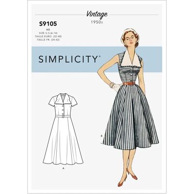 Simplicity S9105 Dress Pattern - Vintage Fifties Style Simplicity S9105 Dress Pattern - Vintage Fifties Style