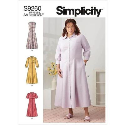 Modèle de Couture Grande Taille Simplicity S9260 - Robe & Pyjama - Publicité Modèle de Couture Grande Taille Simplicity S9260 - Robe & Pyjama - Publicité