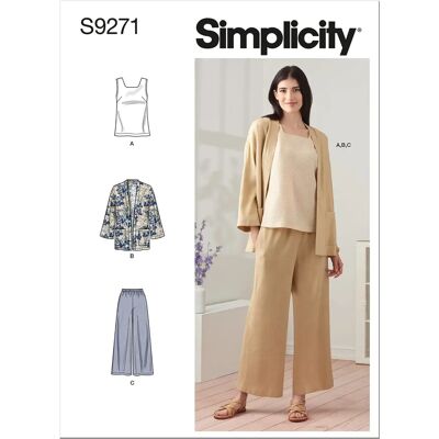 Simplicity S9271 - Patron pour veste, top et pantalons courts - Publicité Simplicity S9271 - Patron pour veste, top et pantalons courts - Publicité