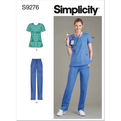 Patron de couture Simplicity S9276 - Ensemble Scrubs Patron de couture Simplicity S9276 - Ensemble Scrubs