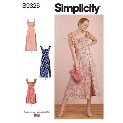 Patron de couture Simplicity S9326 - Coutures de princesse, corsage doublé - Publicité Patron de couture Simplicity S9326 - Coutures de princesse, corsage doublé - Publicité