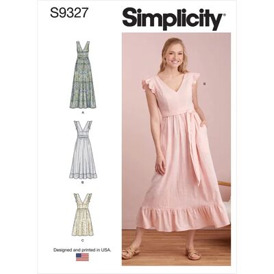 Simplicity - Patron Robe Femme S9327 - Encolure V, Ourlet Évasé Simplicity - Patron Robe Femme S9327 - Encolure V, Ourlet Évasé