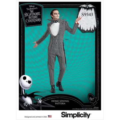Simplicity Patroon voor jongens' en heren Halloween Jack Skellington Kostuum - Patroon Simplicity Patroon voor jongens' en heren Halloween Jack Skellington Kostuum - Patroon