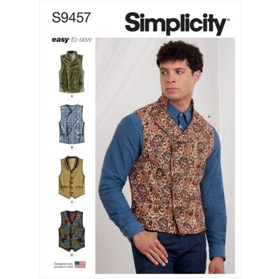 Simplicity Modèle 9457 Gilets Hommes Patron de Couture - Patron - Publicité Simplicity Modèle 9457 Gilets Hommes Patron de Couture - Patron - Publicité