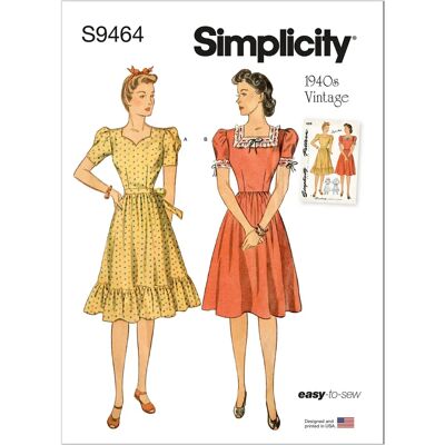 Patron vintage Simplicity S9464 - Robe à manches courtes - Publicité Patron vintage Simplicity S9464 - Robe à manches courtes - Publicité
