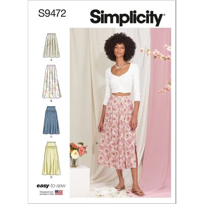 Patron Simplicity S9472 - Jupe plissée pour femme - Patron de couture - Publicité Patron Simplicity S9472 - Jupe plissée pour femme - Patron de couture - Publicité