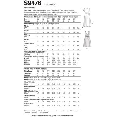Patron robe Simplicity 9476 - Encolure cœur, deux longueurs - Publicité Patron robe Simplicity 9476 - Encolure cœur, deux longueurs - Publicité