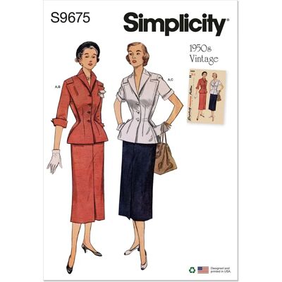 Patron de Couture Simplicity Jupe et Veste Vintage - S9675 - Publicité Patron de Couture Simplicity Jupe et Veste Vintage - S9675 - Publicité