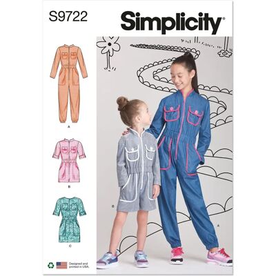 Simplicity 9722 Modèles pour Enfants Combinaisons et Robes - Publicité Simplicity 9722 Modèles pour Enfants Combinaisons et Robes - Publicité