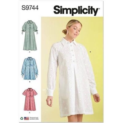 Patron de couture Simplicity 9744 Y5 - Patte de bouton, Col étendu Patron de couture Simplicity 9744 Y5 - Patte de bouton, Col étendu