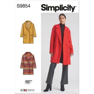 Simplicity S9854.Y5 - Manteau décontracté à revers crantés - Vêtements - Publicité Simplicity S9854.Y5 - Manteau décontracté à revers crantés - Vêtements - Publicité