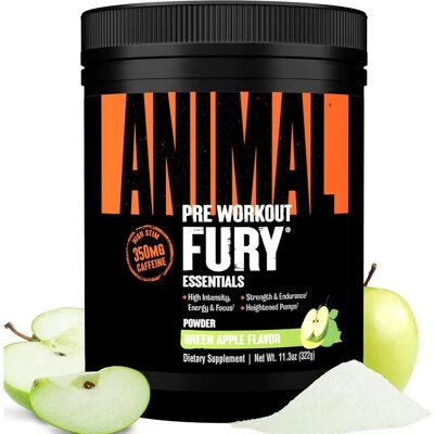 Universal Nutrition Animal Fury Green Apple - Dietary Supplement - 20 Servings Universal Nutrition Animal Fury Green Apple - Dietary Supplement - 20 Servings