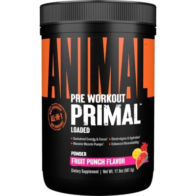 Universal Nutrition Animal Primal - Pre-Workout Powder - 25 Servings - Fruit Punch Universal Nutrition Animal Primal - Pre-Workout Powder - 25 Servings - Fruit Punch