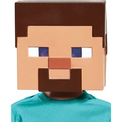 Disguise Steve Mojang Minecraft Player Costume - Half Mask, Brown Disguise Steve Mojang Minecraft Player Costume - Half Mask, Brown