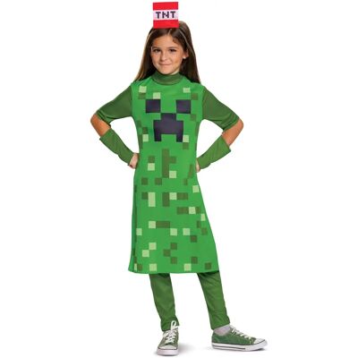 Disguise Creeper Dziewczynka Klasyczny Mojang Minecraft Wrogi Mob Kostium - Zielony Disguise Creeper Dziewczynka Klasyczny Mojang Minecraft Wrogi Mob Kostium - Zielony