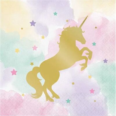 Serviettes en papier arc-en-ciel licorne brillante pastel - Type de papier - Publicité Serviettes en papier arc-en-ciel licorne brillante pastel - Type de papier - Publicité