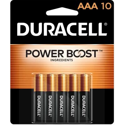 Piles AAA Duracell Coppertop - 10 Pièces - Publicité Piles AAA Duracell Coppertop - 10 Pièces - Publicité