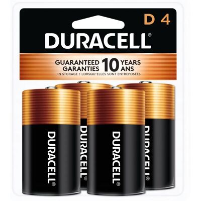 Duracell Piles alcalines D 4-Paquet - Piles - Publicité Duracell Piles alcalines D 4-Paquet - Piles - Publicité