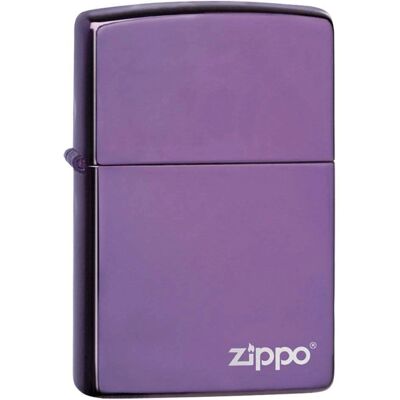 Zippo PVD Lila - Messing-Feuerzeug mit hellem Logo Zippo PVD Lila - Messing-Feuerzeug mit hellem Logo