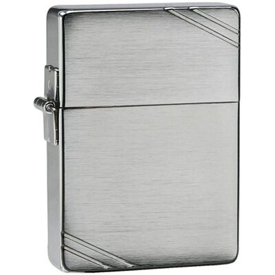 Zippo réplica em cromo escovado 1935 com riscas - Isqueiro à prova de vento Zippo réplica em cromo escovado 1935 com riscas - Isqueiro à prova de vento