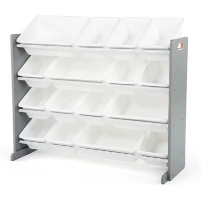 Étagère de rangement pour jouets Humble Crew gris/blanc - Rangement de jouets - Publicité Étagère de rangement pour jouets Humble Crew gris/blanc - Rangement de jouets - Publicité