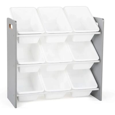 Étagère à jouets Humble Crew pour enfants - 9 bacs - Gris/Blanc - Publicité Étagère à jouets Humble Crew pour enfants - 9 bacs - Gris/Blanc - Publicité