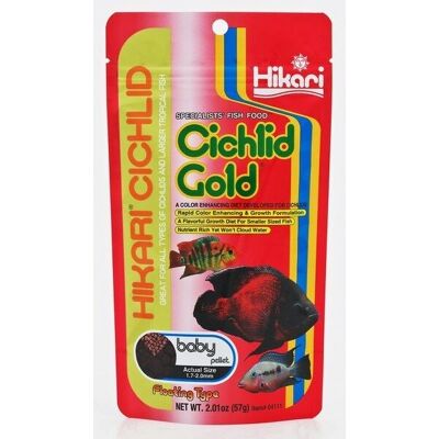 Hikari Cichlid Gold Aquarium Fish Food - Floating Baby Pellets - 57g Hikari Cichlid Gold Aquarium Fish Food - Floating Baby Pellets - 57g
