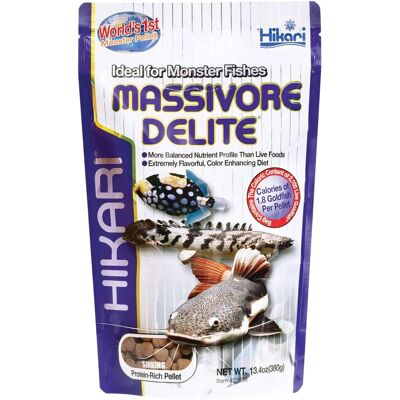 Hikari Massivore Delite Visvoer - 380g - Eiwit, Kleur, Zinkende Pellet Hikari Massivore Delite Visvoer - 380g - Eiwit, Kleur, Zinkende Pellet
