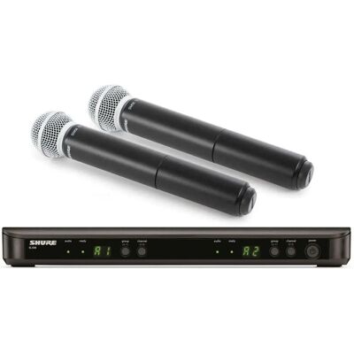 Shure Drahtloses Mikrofon-Set - Doppel-Receiver & SM58 Mikros Shure Drahtloses Mikrofon-Set - Doppel-Receiver & SM58 Mikros