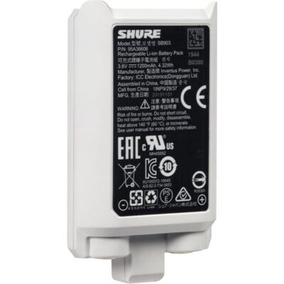 Shure SB903 Oppladbar litium-ion-batteri - Passer til SLX-D Shure SB903 Oppladbar litium-ion-batteri - Passer til SLX-D