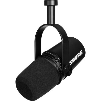 Microphone de studio Shure MV7 noir - Publicité Microphone de studio Shure MV7 noir - Publicité