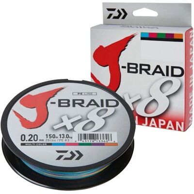 Daiwa J-Braid X8 Multicolor 0,20mm - Angelschnur Daiwa J-Braid X8 Multicolor 0,20mm - Angelschnur
