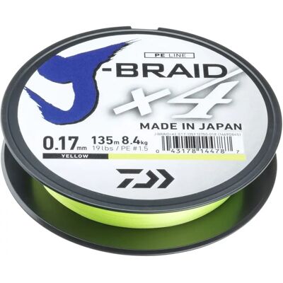 Ligne de Pêche Tressée Daiwa J-braid 4 270 m Jaune - Publicité Ligne de Pêche Tressée Daiwa J-braid 4 270 m Jaune - Publicité