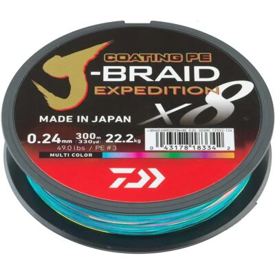 Daiwa J-Braid Expedition - 300 meter Flettet line Multi-farge Daiwa J-Braid Expedition - 300 meter Flettet line Multi-farge