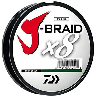 Daiwa J Braid 300M Ligne Tressée 8 Brins - Ligne de pêche Daiwa J Braid 300M Ligne Tressée 8 Brins - Ligne de pêche