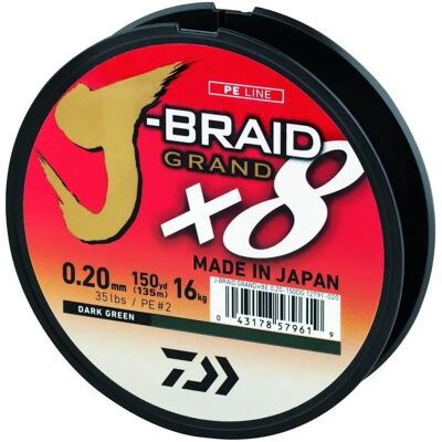 Daiwa Grand X8 - Línea de Pesca Trenzada - Alta Resistencia a la Abrasión Daiwa Grand X8 - Línea de Pesca Trenzada - Alta Resistencia a la Abrasión