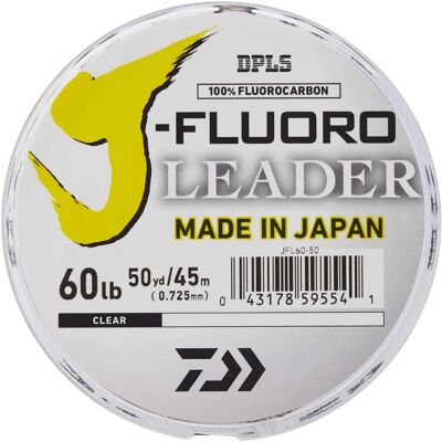 Daiwa 50 Yard Fluorocarbon J-Fluoro Leader - Clear 60 lb. Test Daiwa 50 Yard Fluorocarbon J-Fluoro Leader - Clear 60 lb. Test