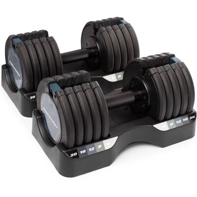 Set di manubri regolabili ProForm 20kg - Risparmio spazio & Bluetooth Set di manubri regolabili ProForm 20kg - Risparmio spazio & Bluetooth