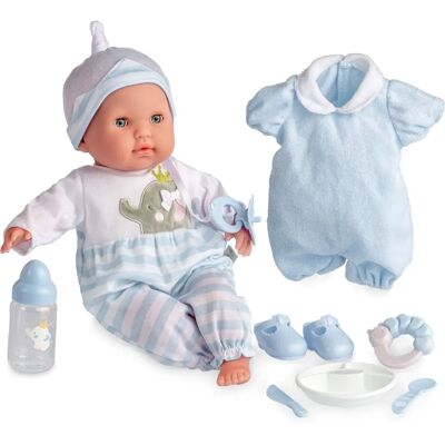 Muñeca bebé JC Toys 15 cm Cuerpo suave y realista - Azul Muñeca bebé JC Toys 15 cm Cuerpo suave y realista - Azul