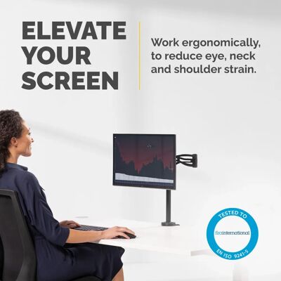 Supporto monitor Fellowes Vista 8041601 - Nero - Supporta 10kg Supporto monitor Fellowes Vista 8041601 - Nero - Supporta 10kg