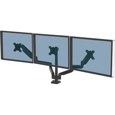 Fellowes Black Triple Monitor Mount - 27 Inch - Wall/Desk Fellowes Black Triple Monitor Mount - 27 Inch - Wall/Desk
