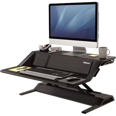 Fellowes Lotus DX Station de travail assis-debout - Noir - Publicité Fellowes Lotus DX Station de travail assis-debout - Noir - Publicité