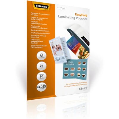 Custodie di laminazione Fellowes - A4 160 Mic - Confezione 25 Custodie di laminazione Fellowes - A4 160 Mic - Confezione 25