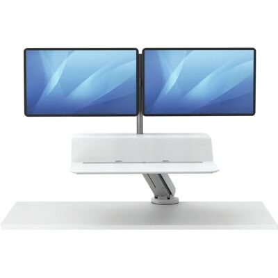 Fellowes Lotus RT - Station de travail assis-debout à double écran - Blanc - Publicité Fellowes Lotus RT - Station de travail assis-debout à double écran - Blanc - Publicité