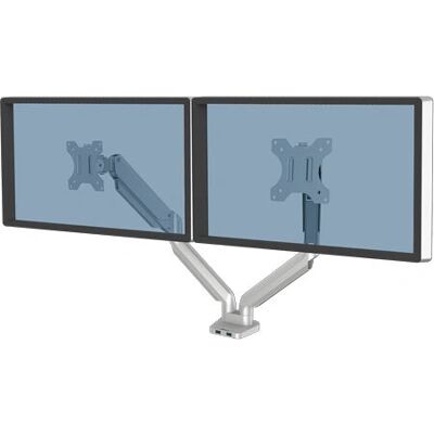 Supporto doppio monitor Fellowes Argento - Fino a 32" - Ergonomico & Regolabile Supporto doppio monitor Fellowes Argento - Fino a 32" - Ergonomico & Regolabile
